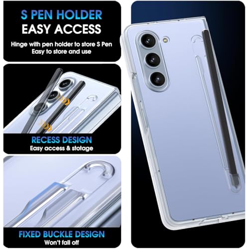 ZORBES® Phone Case for Samsung Galaxy Z Fold 5 Fashion Bi-fold One-Piece PC with HD Transparent 6.3-inch Front Display Cover Integrated S Pen Holder 3PCS ZORBES® Phone Case for Samsung Galaxy Z Fold 5 Fashion Bi-fold One-Piece PC with HD Transparent 6.3-inch Front Display Cover Integrated S Pen Holder 3PCS